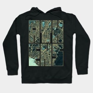 Athens, Greece City Map Typography - Summer Hoodie